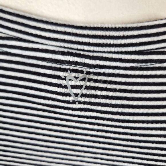 Betsey Johnson Black & White Striped Split Hem Athleisure Yoga Tunic Tank Sz S - Picture 5 of 12